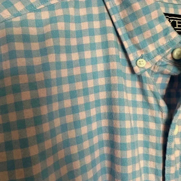 Men’s Hawker Rye pink/blue gingham patterned button down shirt, size XL - Picture 4 of 4
